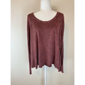 Chalet et Cici Acid Wash Hemp Tunic Top Size Small Lagenlook Artsy Purple